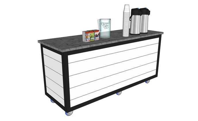Bistro Cart (standard) w/Gray top and shiplap